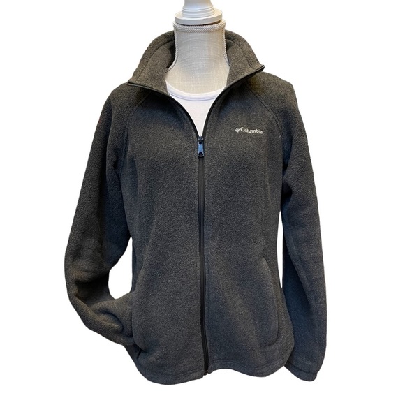 Columbia Gray Full Zip Fleece Winter Jacket Size: M - Picture 1 of 8